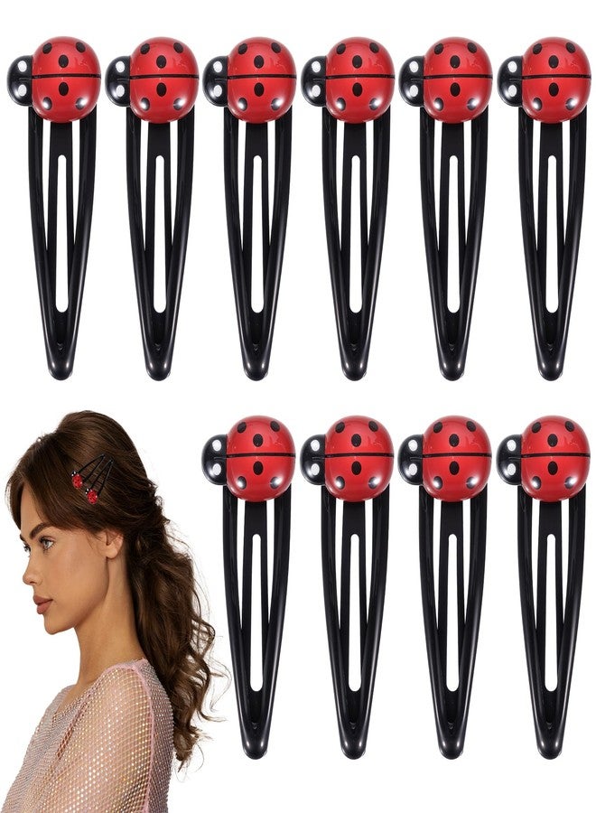Tyqour 10Pcs Ladybug Hair Clips for Girls, 2 Inch Cute Snap Hair Barrettes for Toddler Girls and Women, Water Drop Non Slip Hairs Accessories for Kids Teens, Toddlers - Image 1
